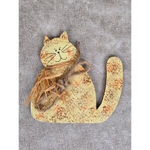 Cat Handpainted Wooden Basket Tie-on